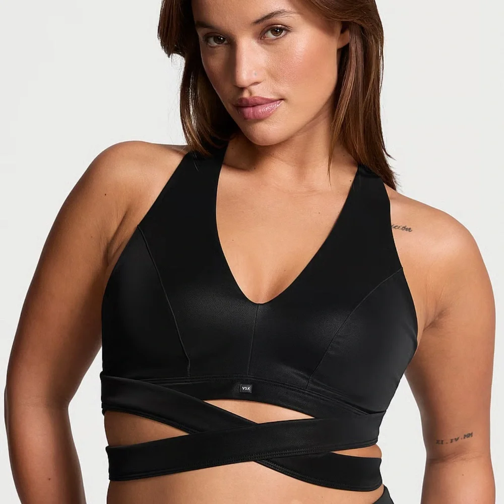 Victoria’s Secret light green plunge wrap sports bra size Medium - Picture 7 of 9